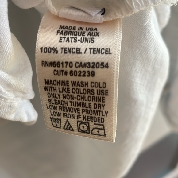 Cloth & Stone tencel white summer button shirt/shacket - Picture 7 of 7